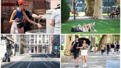 FOTO Vrućine ispraznile Zagreb. Turisti spavaju po livadama, a svi se osvježavaju i na zdencima