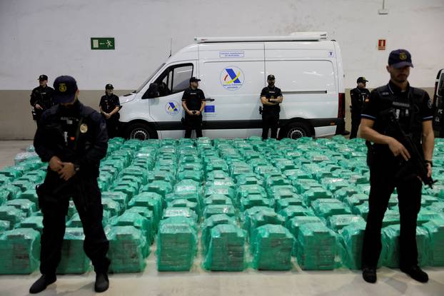 Spanish police seize 13 tons of cocaine hidden in banana shipments, in Algeciras