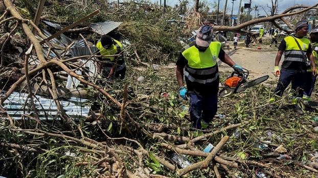 Aftermath of Cyclone Chido, in Mayotte